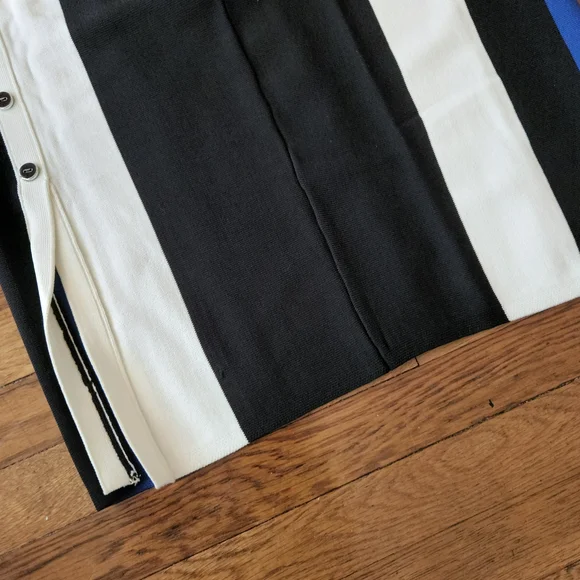 NWT Elegant Black and Blue Long Sleeve Dress 7th Avenue New York and Company - Picture 9 of 12